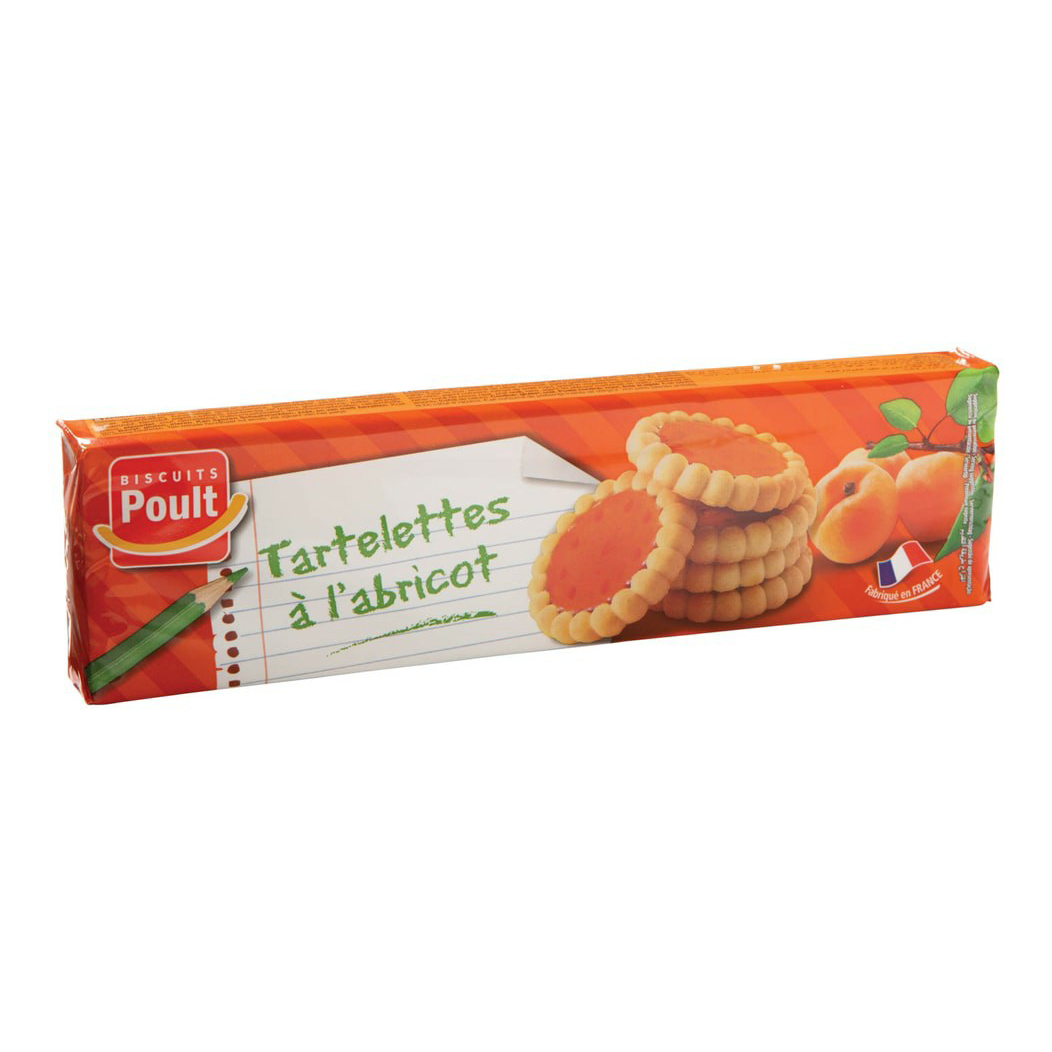 Печенье Biscuits Poult Тарталетки с начинкой со вкусом абрикоса 150 г