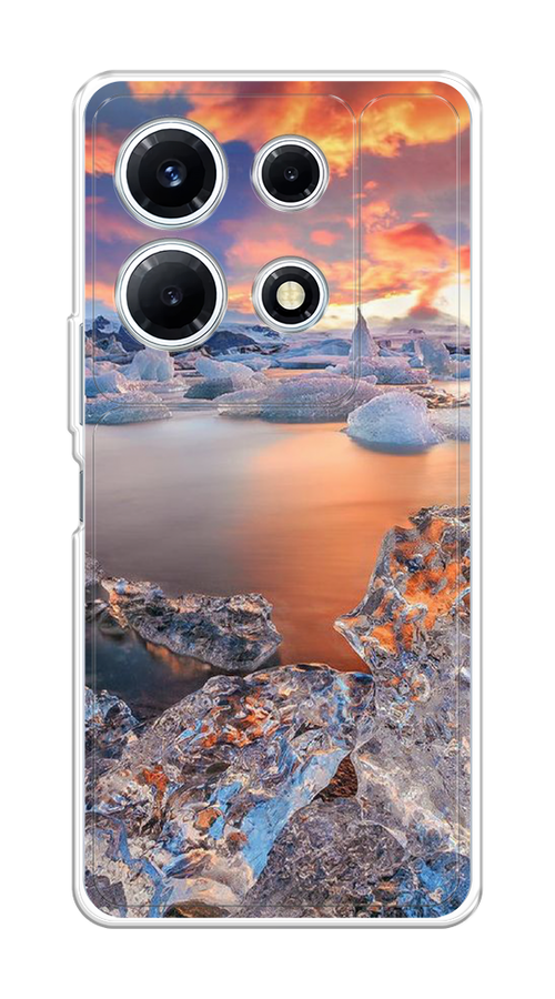 

Чехол на Infinix Note 30 VIP "Ледники", Синий;оранжевый, 3104750-2