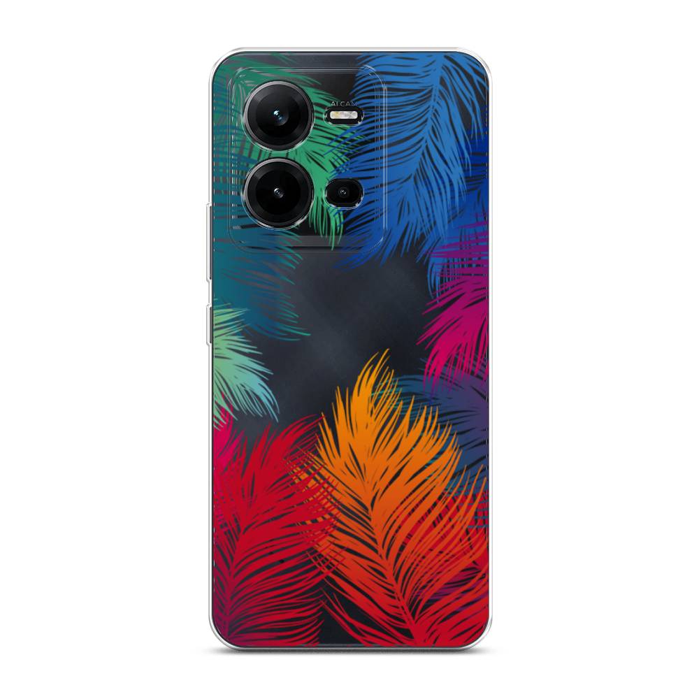 

Чехол Awog на Vivo V25e / Виво V25e "Рамка из перьев", Красный