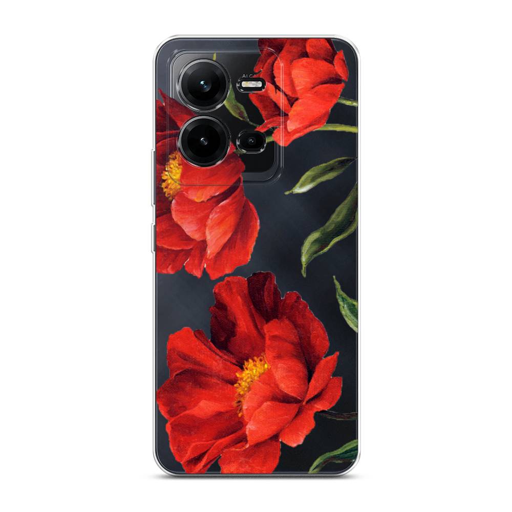 

Чехол Awog на Vivo V25e / Виво V25e "Красные маки", Красный