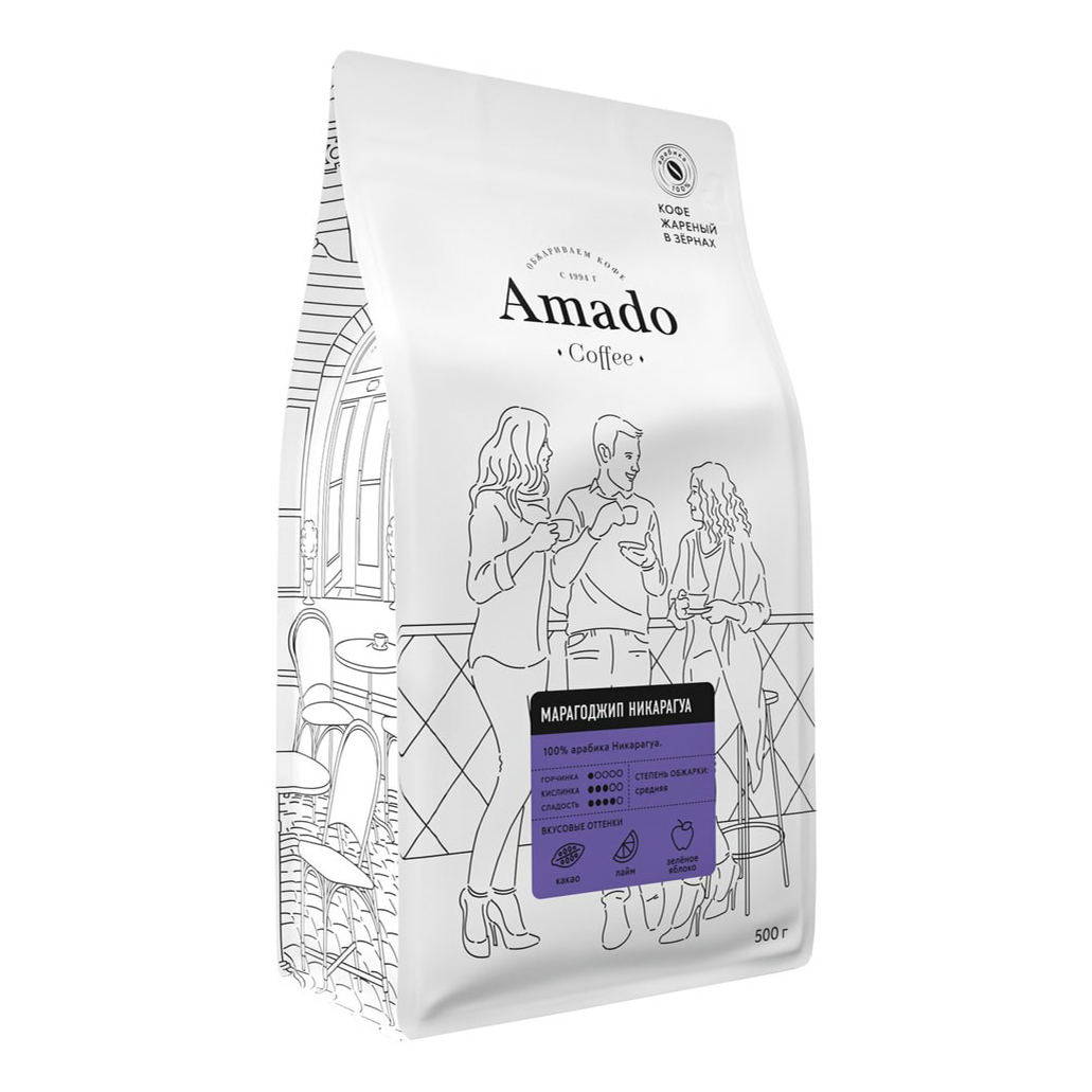 Кофе Amado Марагоджип Никарагуа в зернах 500 г