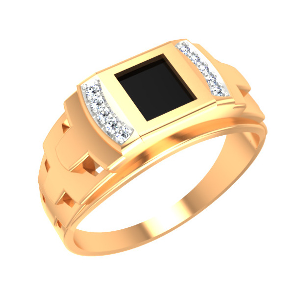 

Кольцо из желтого золота с ониксом, фианитом р. 22,5 ЯХОНТ Ювелирный 161882, 161882