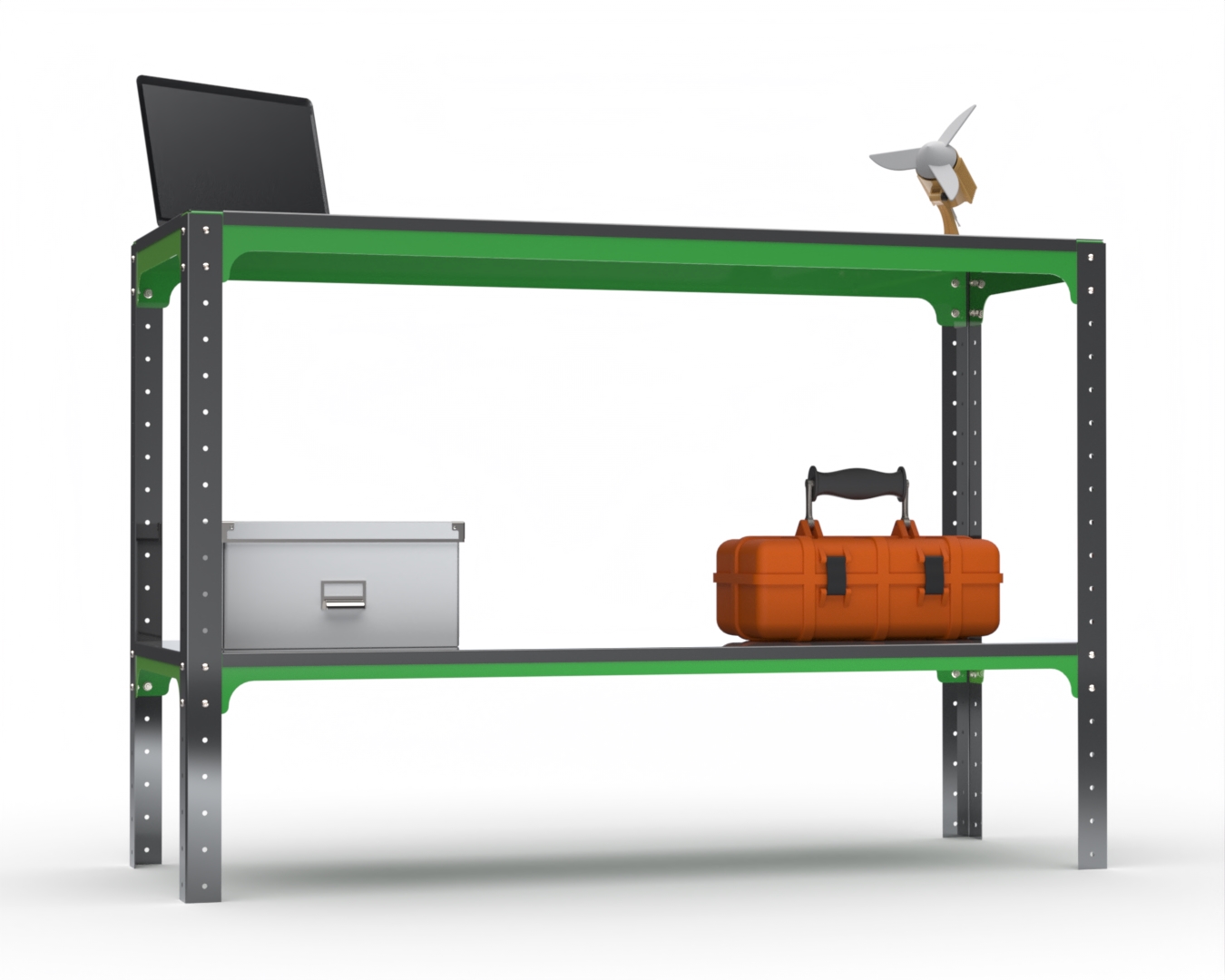 

Стол-верстак Metalex серия KIT 950х1400х600 (одна полка) (серо-зеленый)