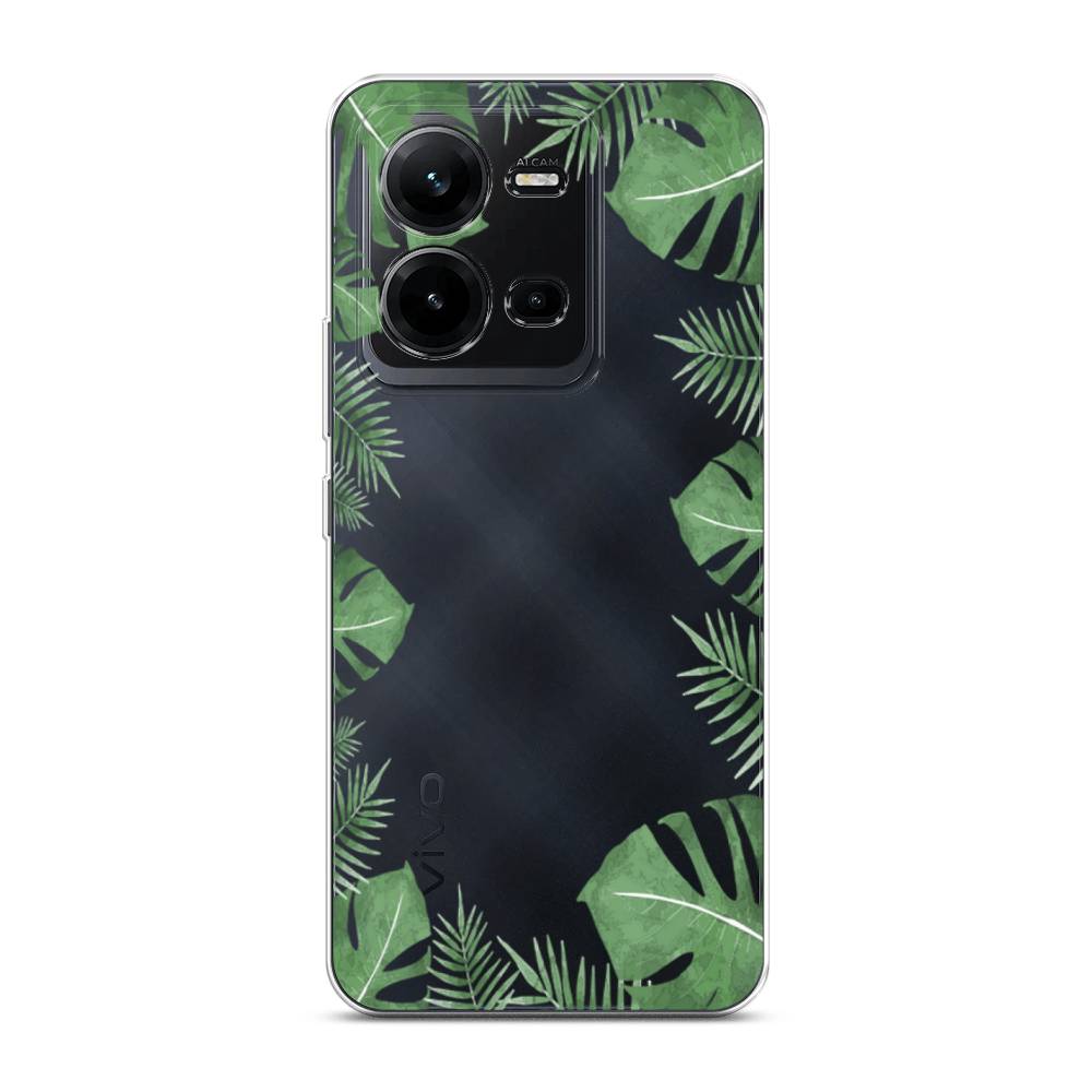 

Чехол Awog на Vivo V25e / Виво V25e "Листья папоротника рамка", Зеленый