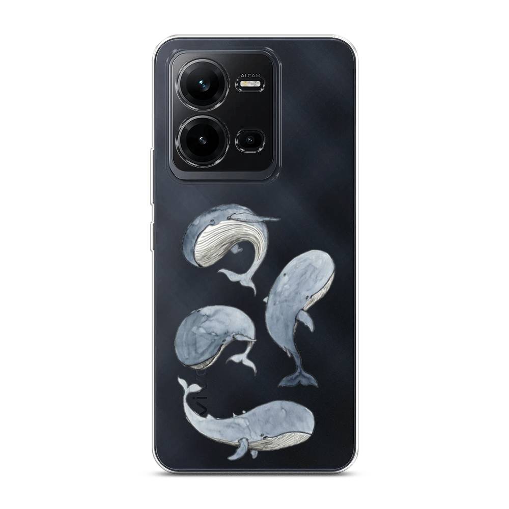 

Чехол Awog на Vivo V25e / Виво V25e "Киты", Белый;прозрачный;голубой