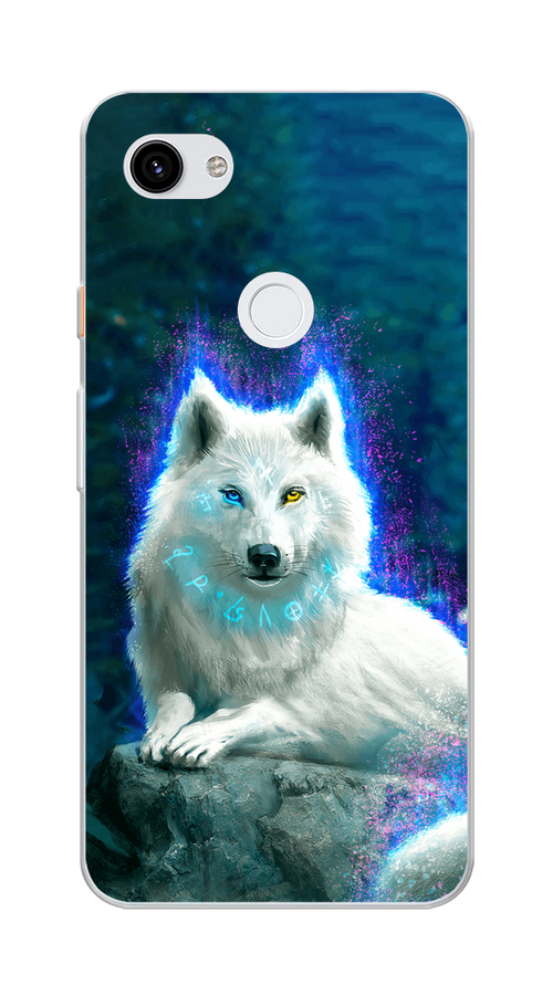 

Чехол Awog на Google Pixel 3A XL / Гугл Пиксель 3А XL "Белоснежный волк", Белый;зеленый;фиолетовый