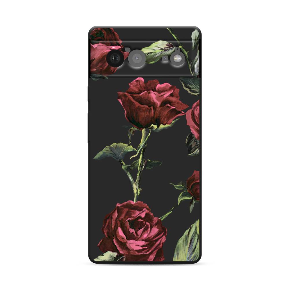 

Чехол Awog на Google Pixel 6 / Гугл Пиксель 6 "Бордовые розы фон", Красный