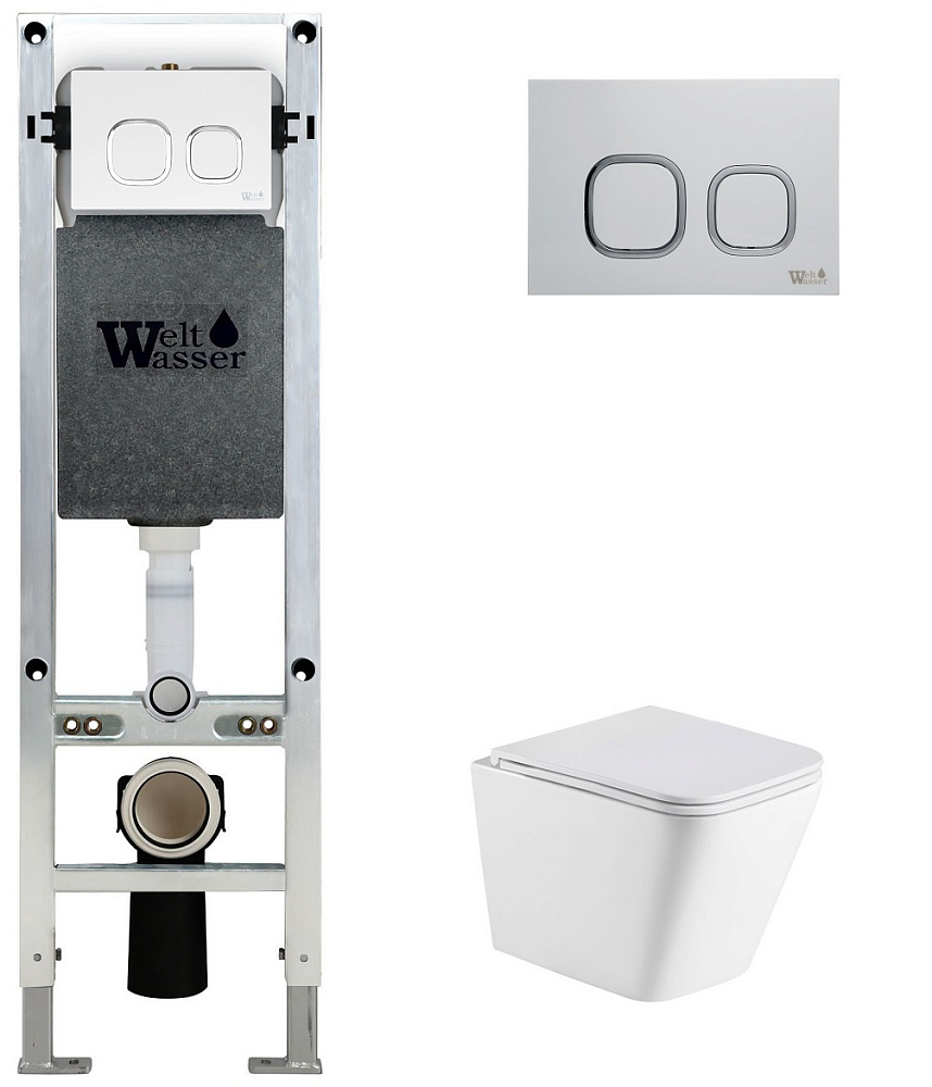 

Унитаз с инсталляцией WeltWasser AMBERG 350 ST + GELBACH 043 MT-WT + AMBERG RD-MT CR