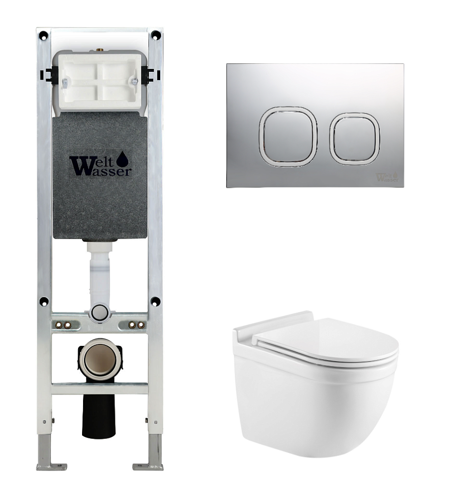

Унитаз с инсталляцией WeltWasser AMBERG 350 ST + HEIMBACH 043 GL-WT + AMBERG RD-CR