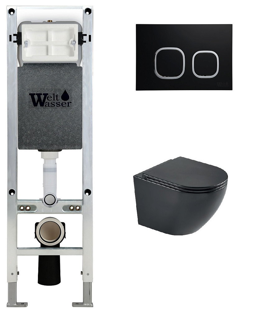 

Унитаз с инсталляцией WeltWasser AMBERG 350 ST + HEIMBACH 043 MT-BL + AMBERG RD-BL