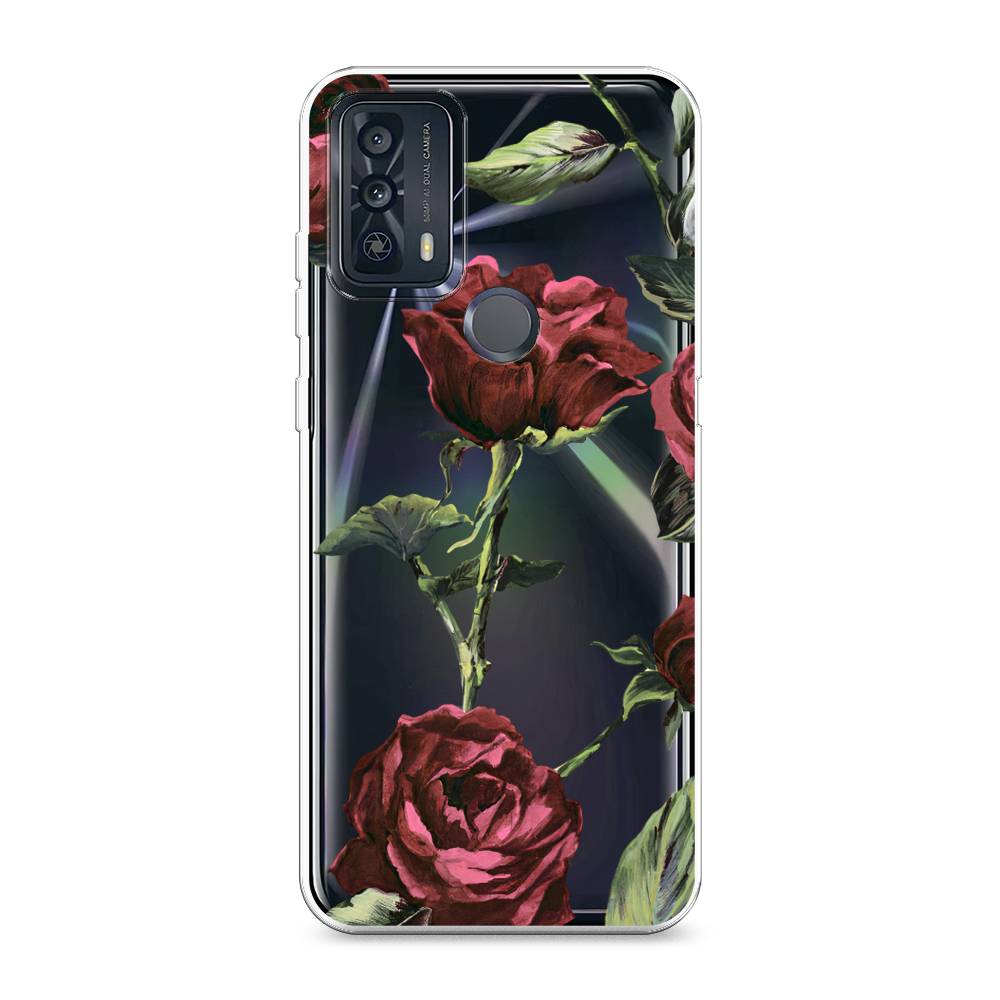 

Чехол Awog на TCL 20B / ТСЛ 20B "Бордовые розы фон", Красный