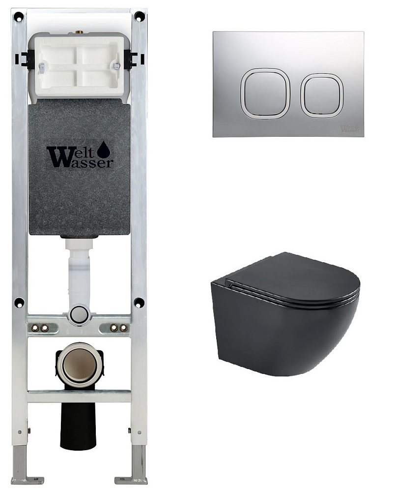 

Унитаз с инсталляцией WeltWasser AMBERG 350 ST + HEIMBACH 043 MT-BL + AMBERG RD-CR