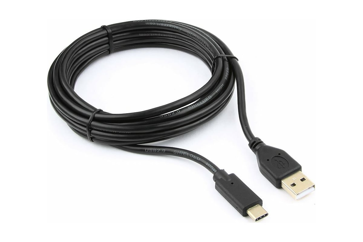 Кабель Cablexpert CCP-USB2-AMCM-10 USB - Type-C, 3 А, 3 м, черный