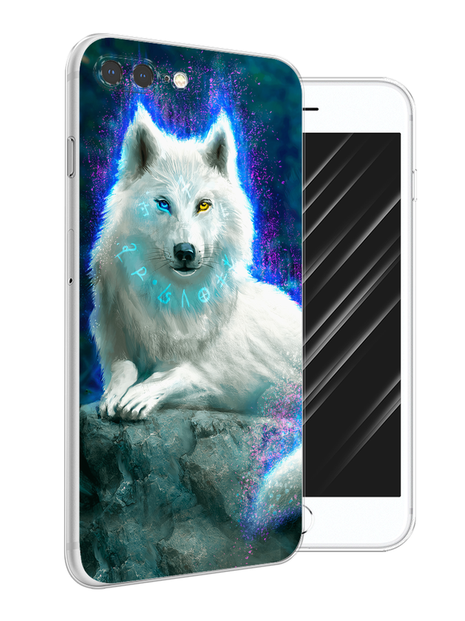 

Чехол Awog на Apple iPhone 7 Plus / Айфон 7 Плюс "Белоснежный волк", Белый;зеленый;фиолетовый, 10750-2