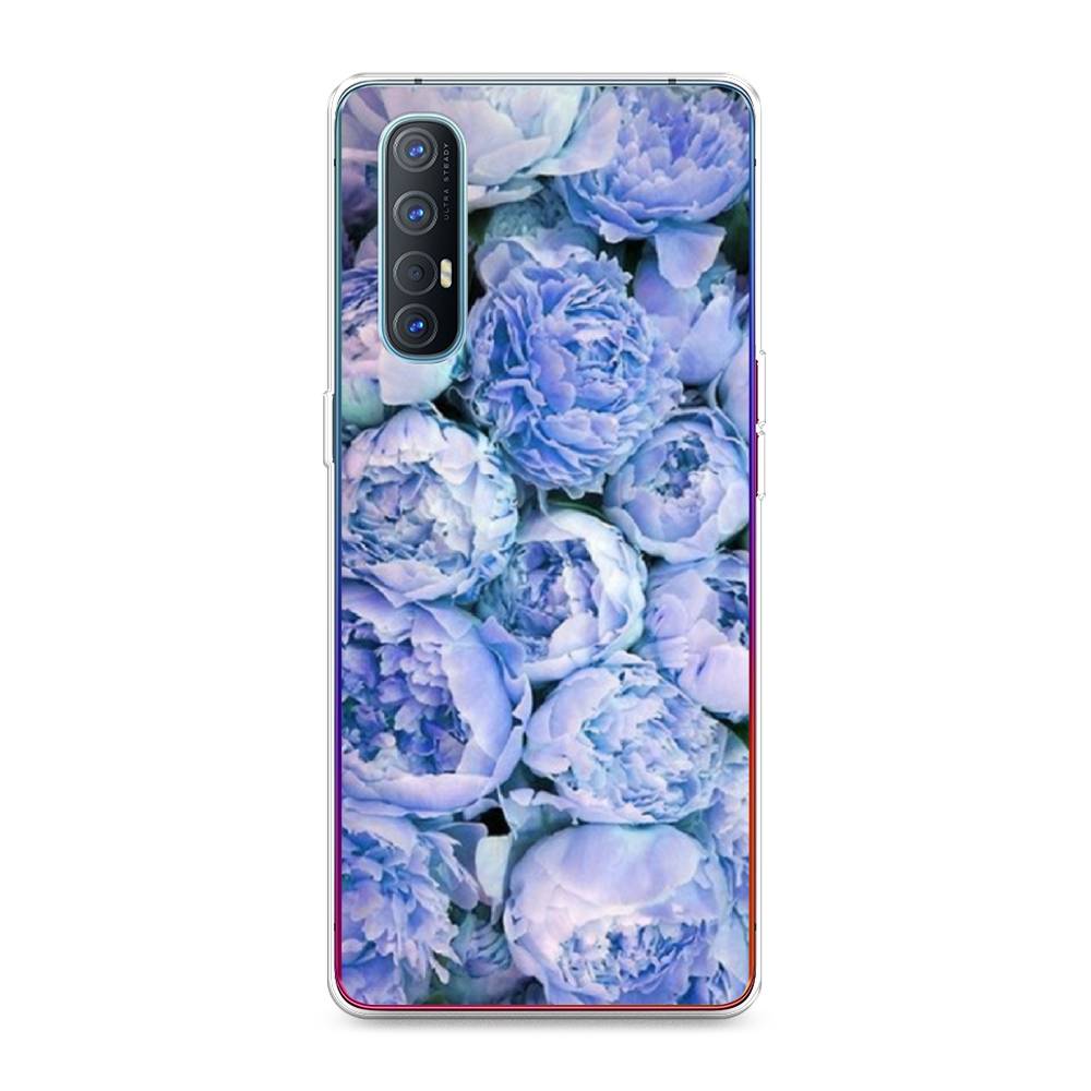 

Чехол Awog на Oppo Reno 3 Pro "Пионы голубые", Разноцветный, 252550-8