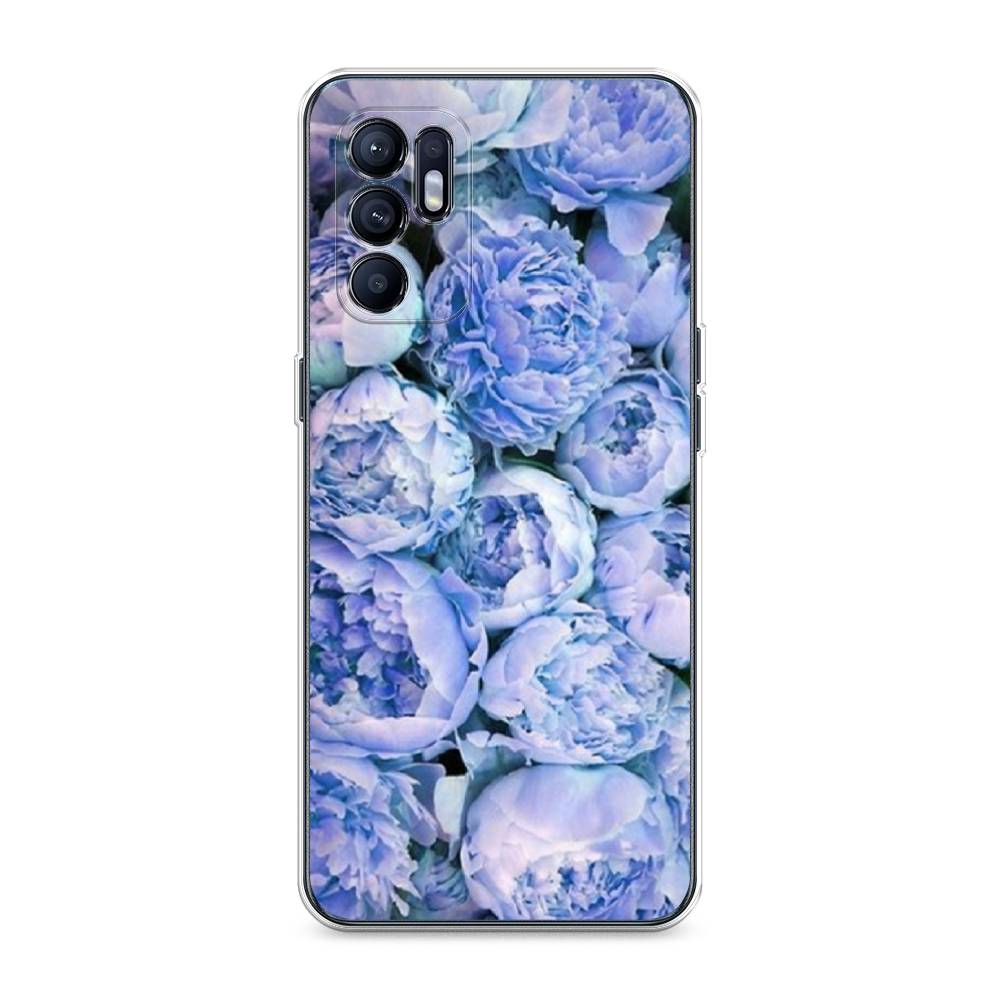 

Чехол Awog на Oppo Reno 6 "Пионы голубые", Разноцветный, 257850-8