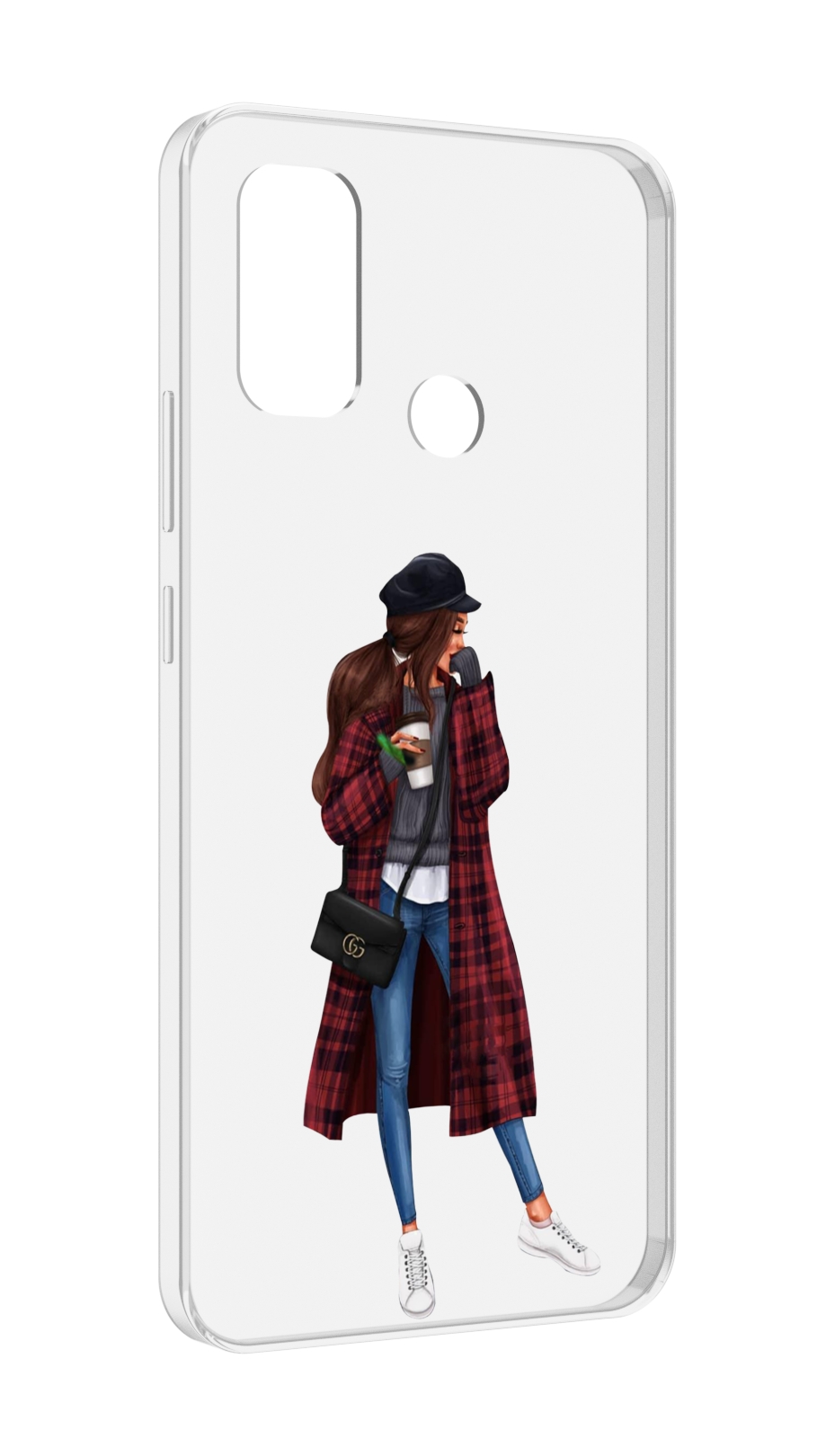 Чехол MyPads девушка-в-клетчатом-пальто для UleFone Note 10P/Note 10