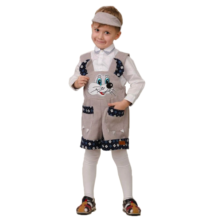 Карнавальный костюм Батик Мышонок Максик, цвет серый арт. 5911-98-48 карнавальный костюм пуговка 4006 к 18 серый 98