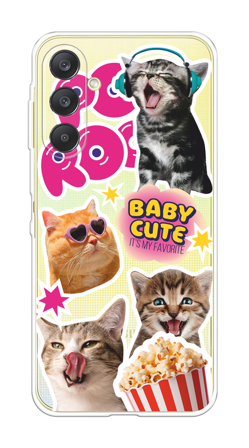 

Чехол на Samsung Galaxy A26 5G "Popcorn cats", Серый;коричневый;розовый, 2110750-1