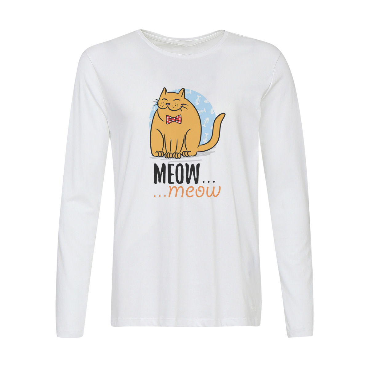 

Лонгслив CoolPodarok Прикол. Meow... meow (есть пара)он, Белый, 0w015974