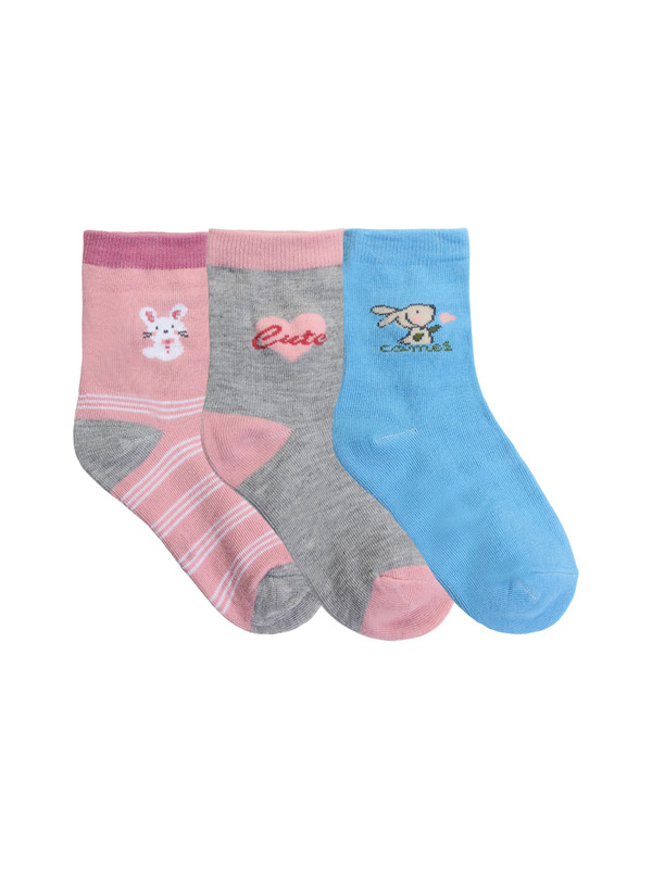 Носки детские Little Mania ZW-A89-LM, Серый, голубой.розовый, 16-18