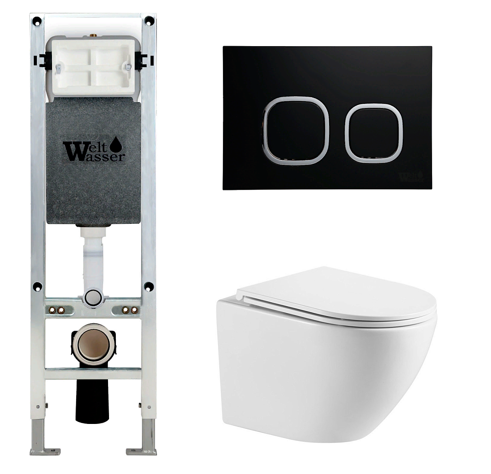 

Унитаз с инсталляцией WeltWasser AMBERG 350 ST + MERZBACH 041 XL GL-WT + AMBERG RD-BL