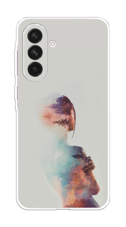 

Чехол на Samsung Galaxy A56 5G "Девушка-лес", Розовый;голубой;серый, 2110850-1
