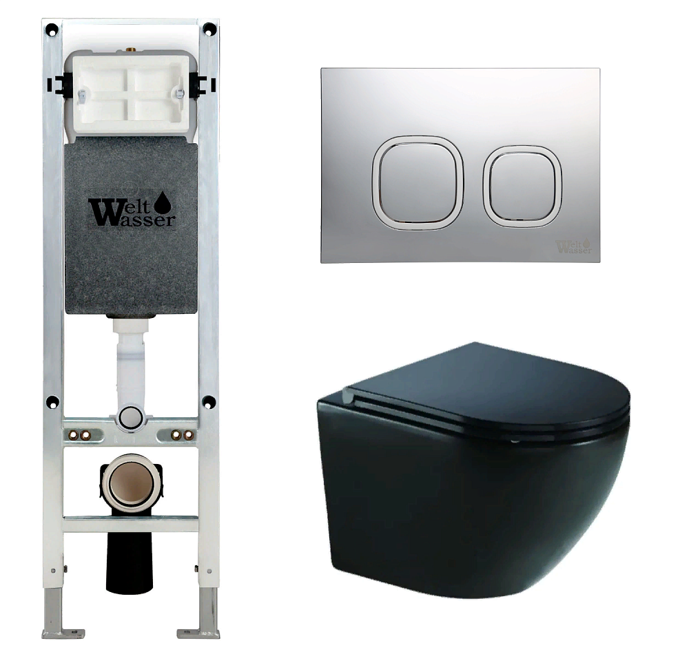 

Унитаз с инсталляцией WeltWasser AMBERG 350 ST + MERZBACH 043 GL-BL + AMBERG RD-MT CR