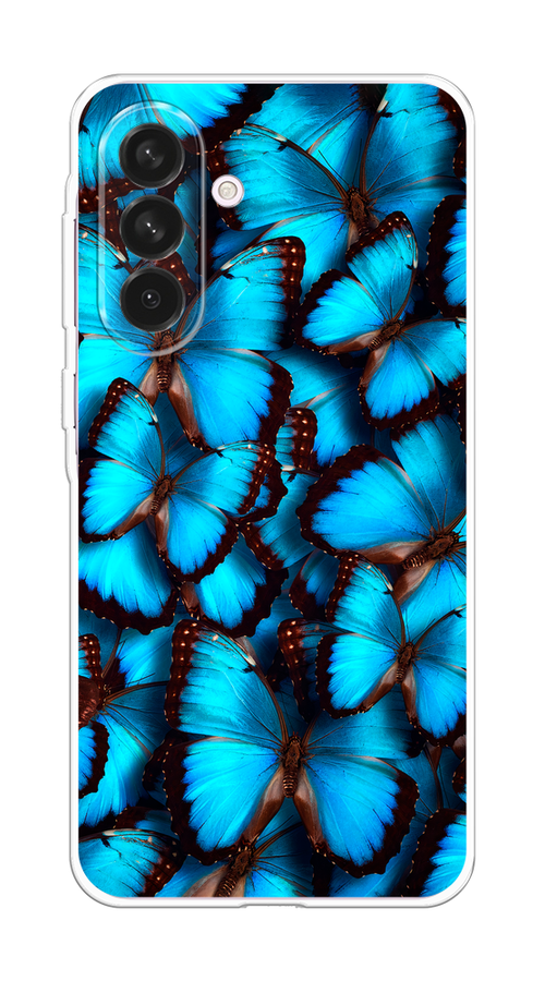 

Чехол на Samsung Galaxy A56 5G "Тропическая бабочка 2", Голубой;черный, 2110850-1