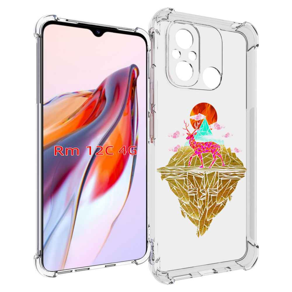 

Чехол MyPads розовый олень абстракция для Xiaomi Redmi 12C / Poco C55, Прозрачный, Tocco