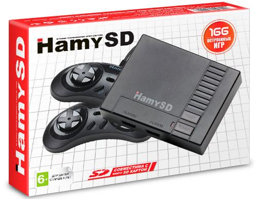 фото Игровая приставка 16 bit hamy sd + 166 встроенных игр + 2 геймпада (черная)