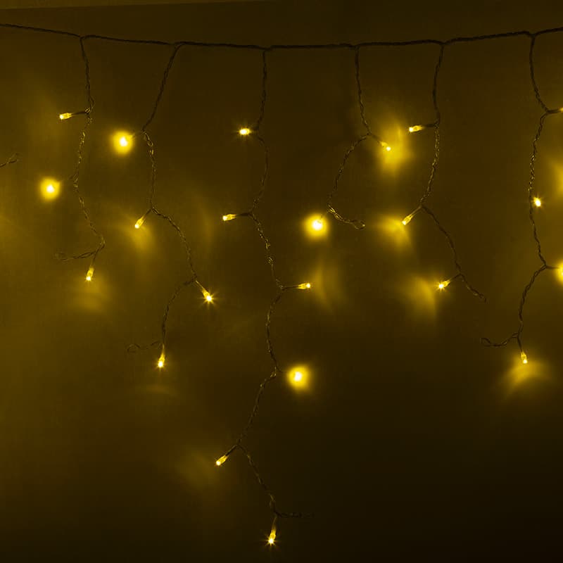 фото Световая бахрома neon-night айсикл 255-141 4,8х0,6 м желтый