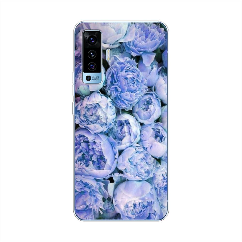 

Чехол Awog на Vivo X50 "Пионы голубые", Разноцветный, 262250-8