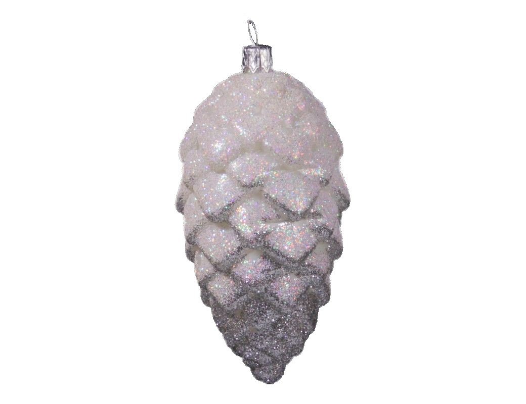 

шишка пластиковая заснеженная, серебряная, 10 см, Морозко, арт. CONE000-серебро