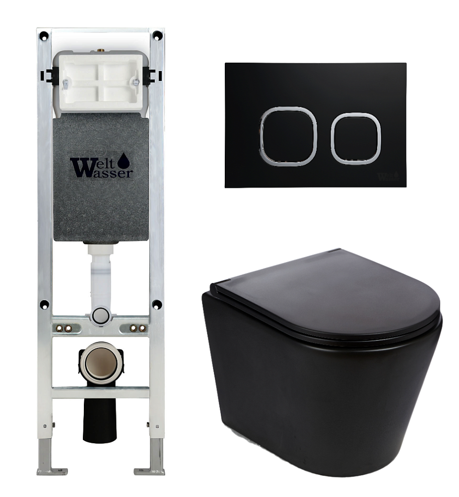 

Унитаз с инсталляцией WeltWasser AMBERG 350 ST + SALZBACH 043 MT-BL + AMBERG RD-BL
