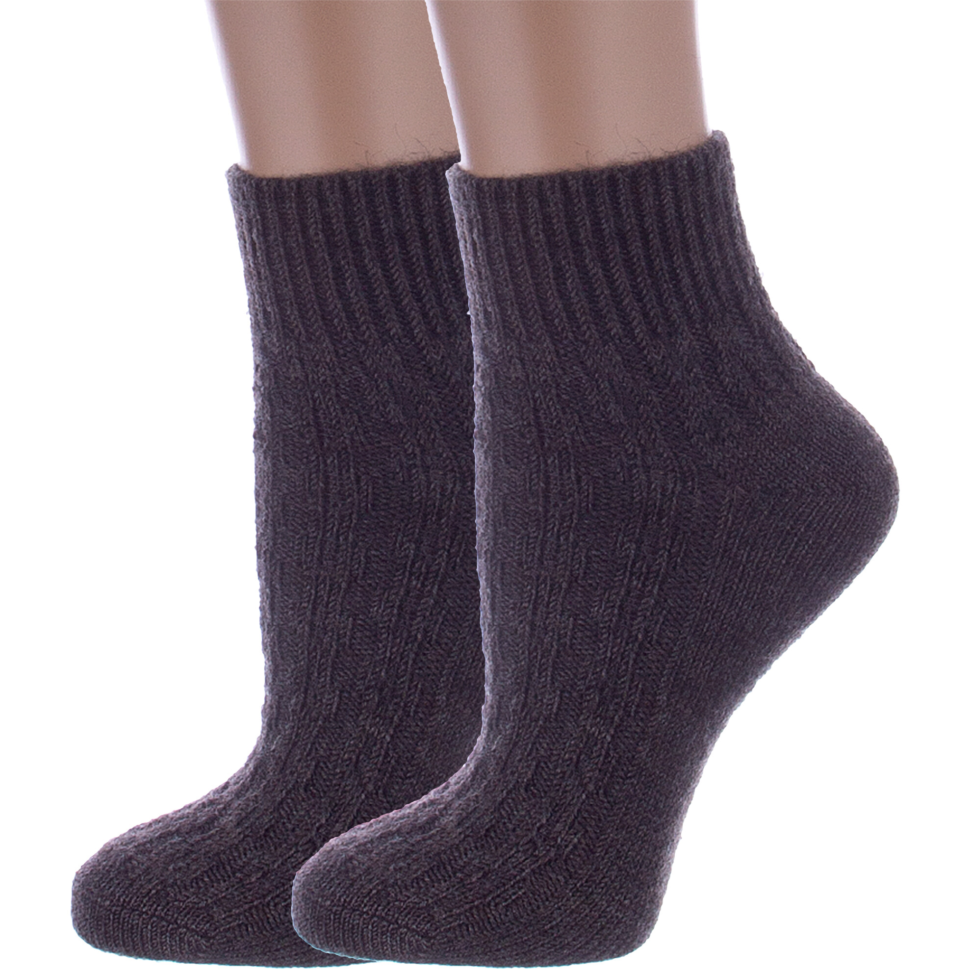 Комплект носков женских Rusocks 2-Ж-23801 коричневых 23, 2 пары