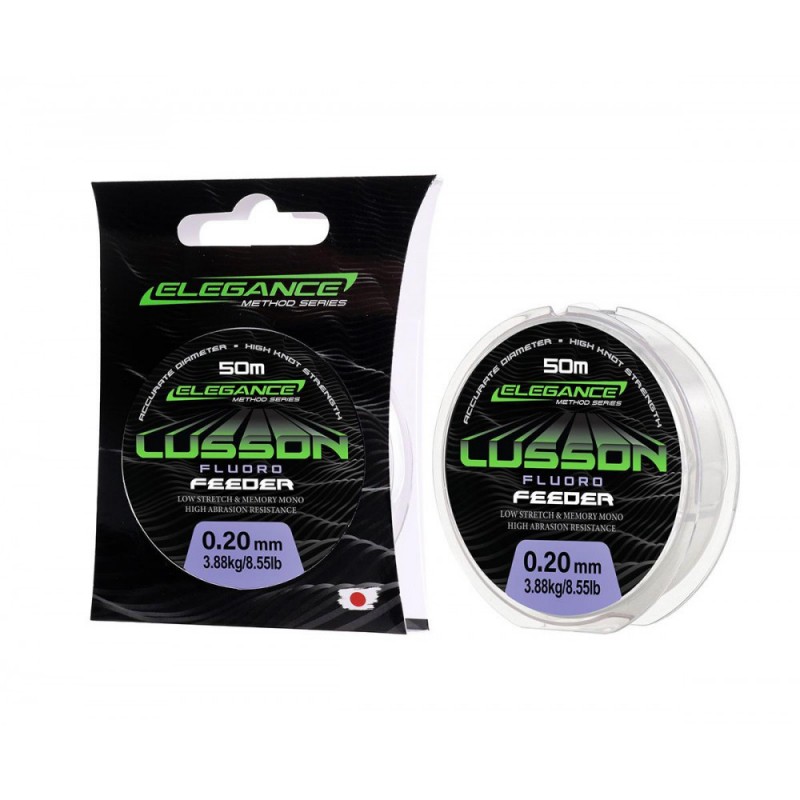 

Леска Elegance Method флюорокарбон Lusson Fluorocarbon 50м 0,20мм 3,88кг, Прозрачный, FXEM
