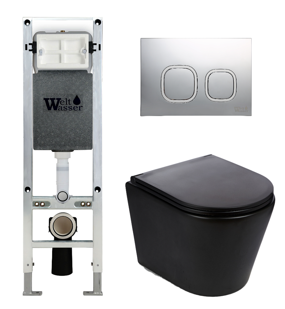 

Унитаз с инсталляцией WeltWasser AMBERG 350 ST + SALZBACH 043 MT-BL + AMBERG RD-MT CR