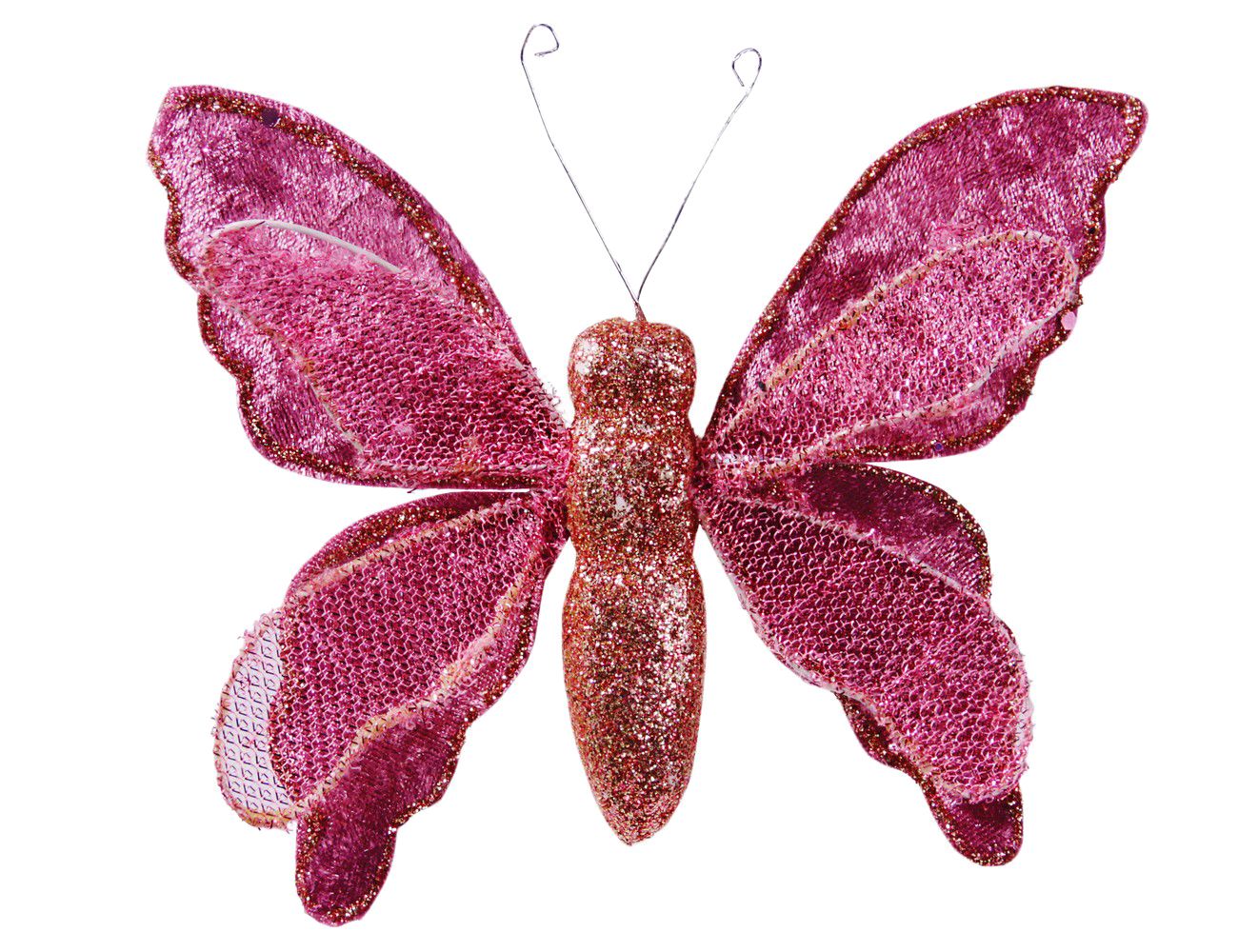 Елочная игрушка Due Esse Christmas бабочка адель 11955496-01 16 см розовый 1 шт.