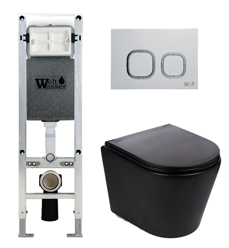 

Унитаз с инсталляцией WeltWasser AMBERG 350 ST + SALZBACH 043 MT-BL + AMBERG RD-WT