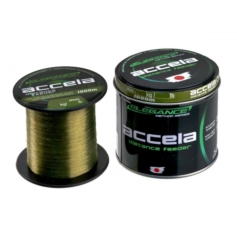 Леска Elegance Method Accela Distance Feeder Olive 1000м 0,22мм 4,96кг