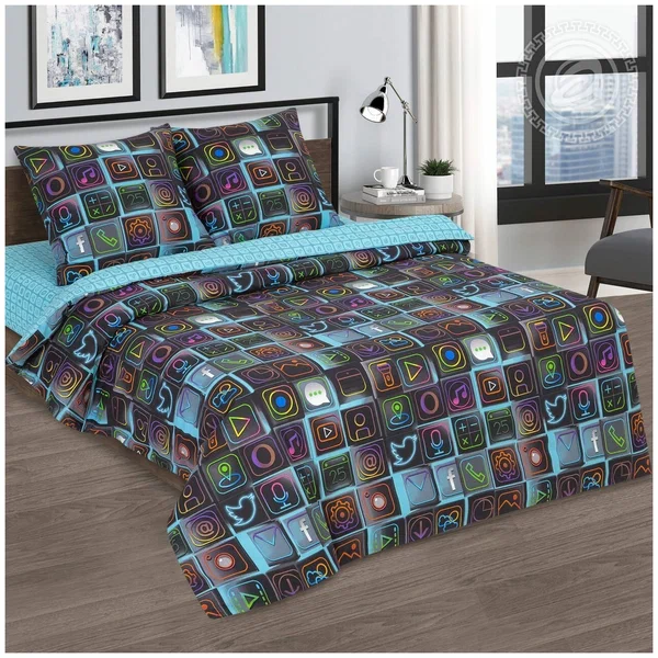 

Постельное белье 2-спальное с европростынью из поплина АРТПОСТЕЛЬ Тайлер арт. 909, серия - АРТ Дизайн арт. 909 КПБ