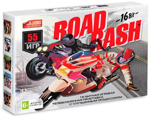 фото Игровая приставка 16 bit super drive road rash (55 в 1) + 2 геймпада (черная) nobrand