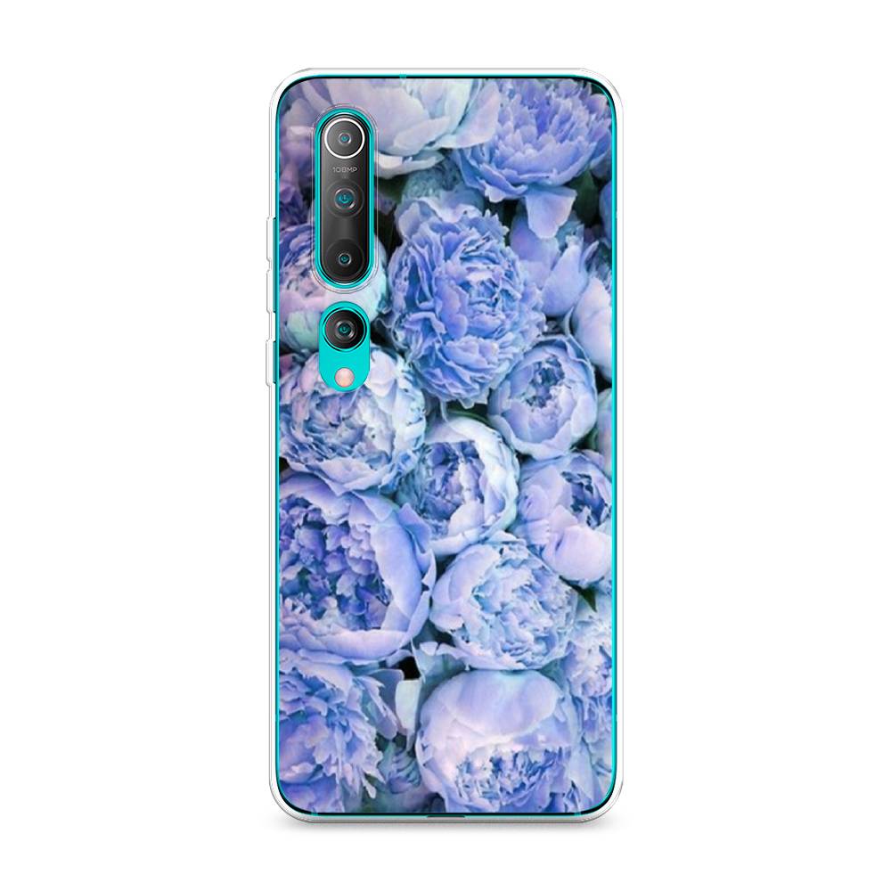 

Чехол Awog на Xiaomi Mi 10 "Пионы голубые", Разноцветный, 37550-8