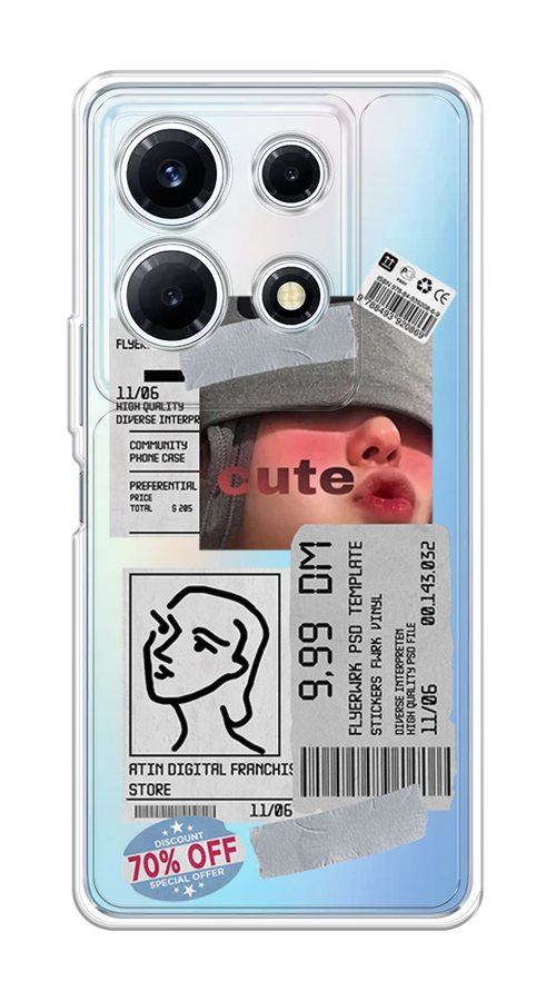 

Чехол на Infinix Note 30 VIP "Cute girl collage", Розовый;серый;голубой, 3104750-6