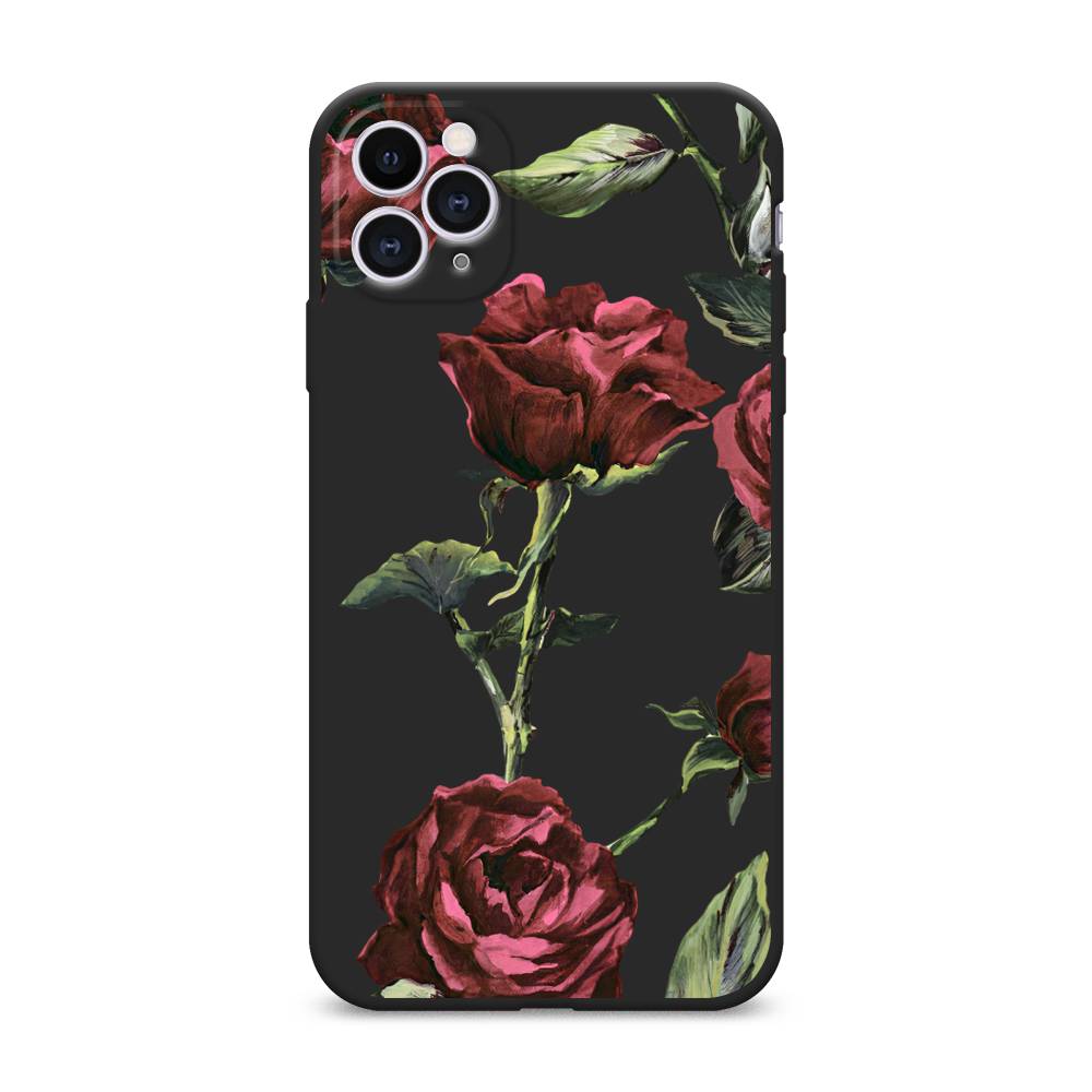 

Чехол Awog на Apple iPhone 11 Pro / Айфон 11 Про "Бордовые розы фон", Красный, 12352-1