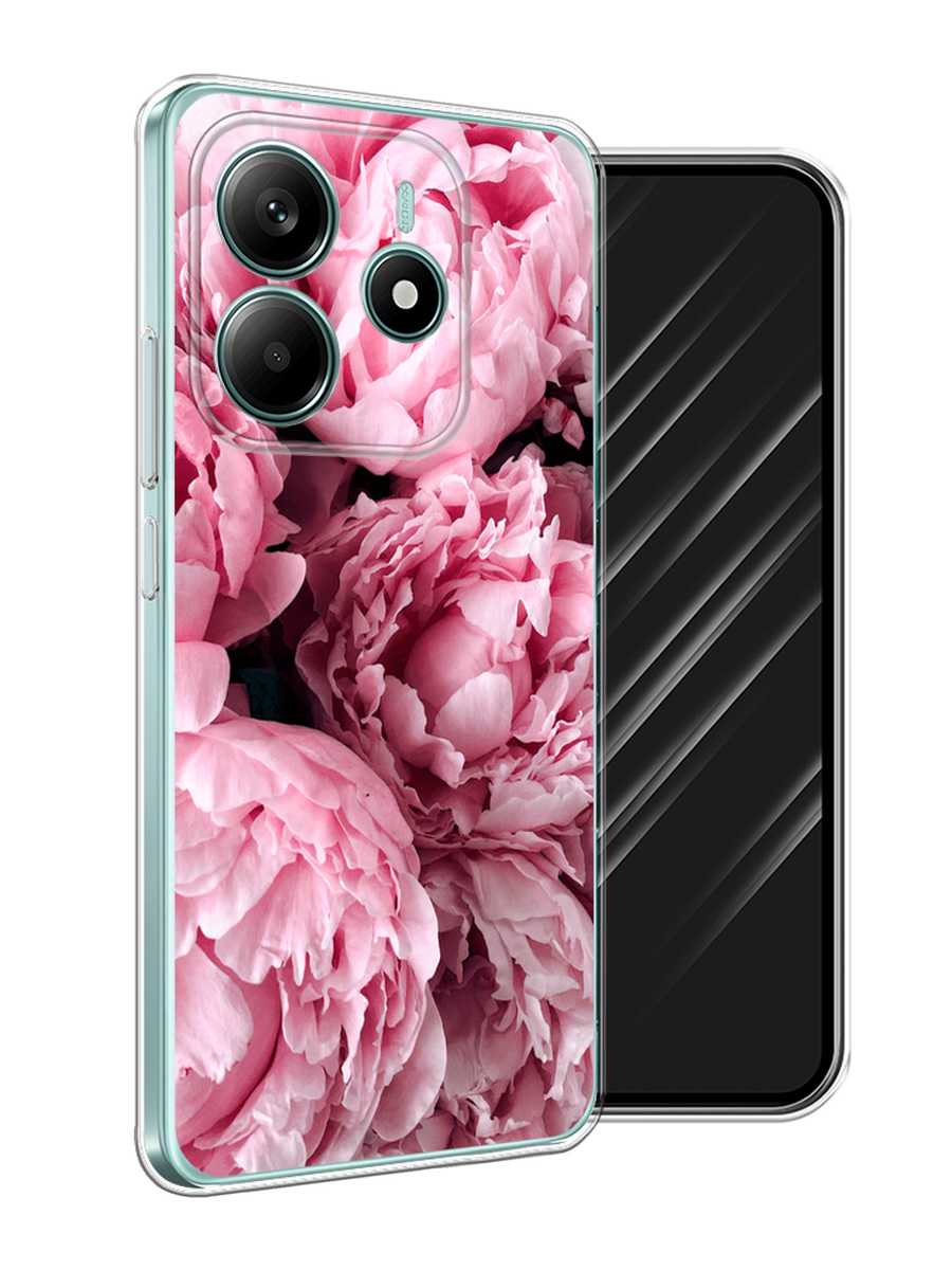 

Чехол Awog на Xiaomi Redmi Note 14 4G "Нежные пионы", Розовый;черный;белый, 324150-1