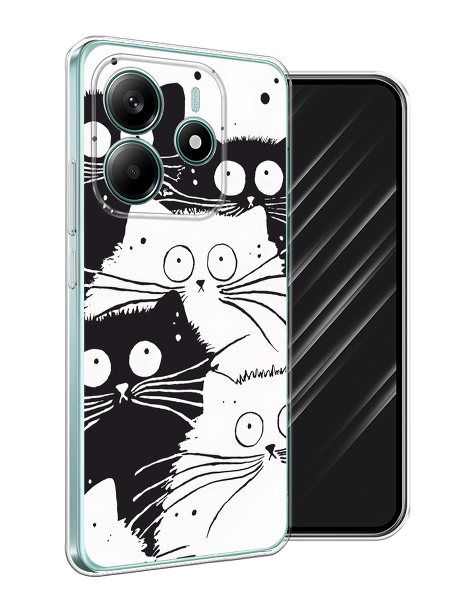 

Чехол Awog на Xiaomi Redmi Note 14 4G "Коты черно-белые", Черный;белый, 324150-1