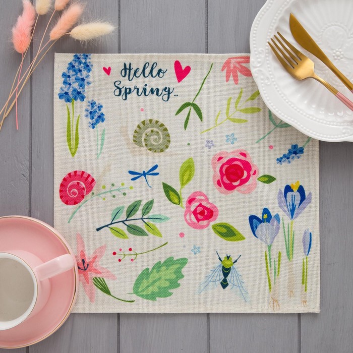 

Салфетка декоративная Spring 30x30 , 100% п/э, Бежевый;голубой;зеленый