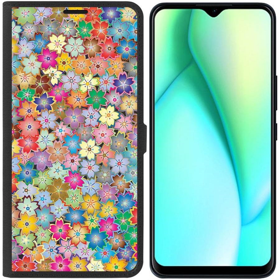 

Чехол-книжка Krutoff Eco Book для Itel Vision 3 Plus Цветочный паттерн 4 (черный)